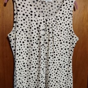 Jones Studio Black and White Polka Dot Tank Top